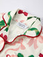 Holiday Bow Print Christmas Pajama Set with Faux Fur Trim