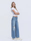 High Rise Distressed Wide Leg Jeans