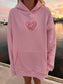 Ocean Heart Embroidered Oversized Hoodie
