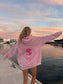 Ocean Heart Embroidered Oversized Hoodie