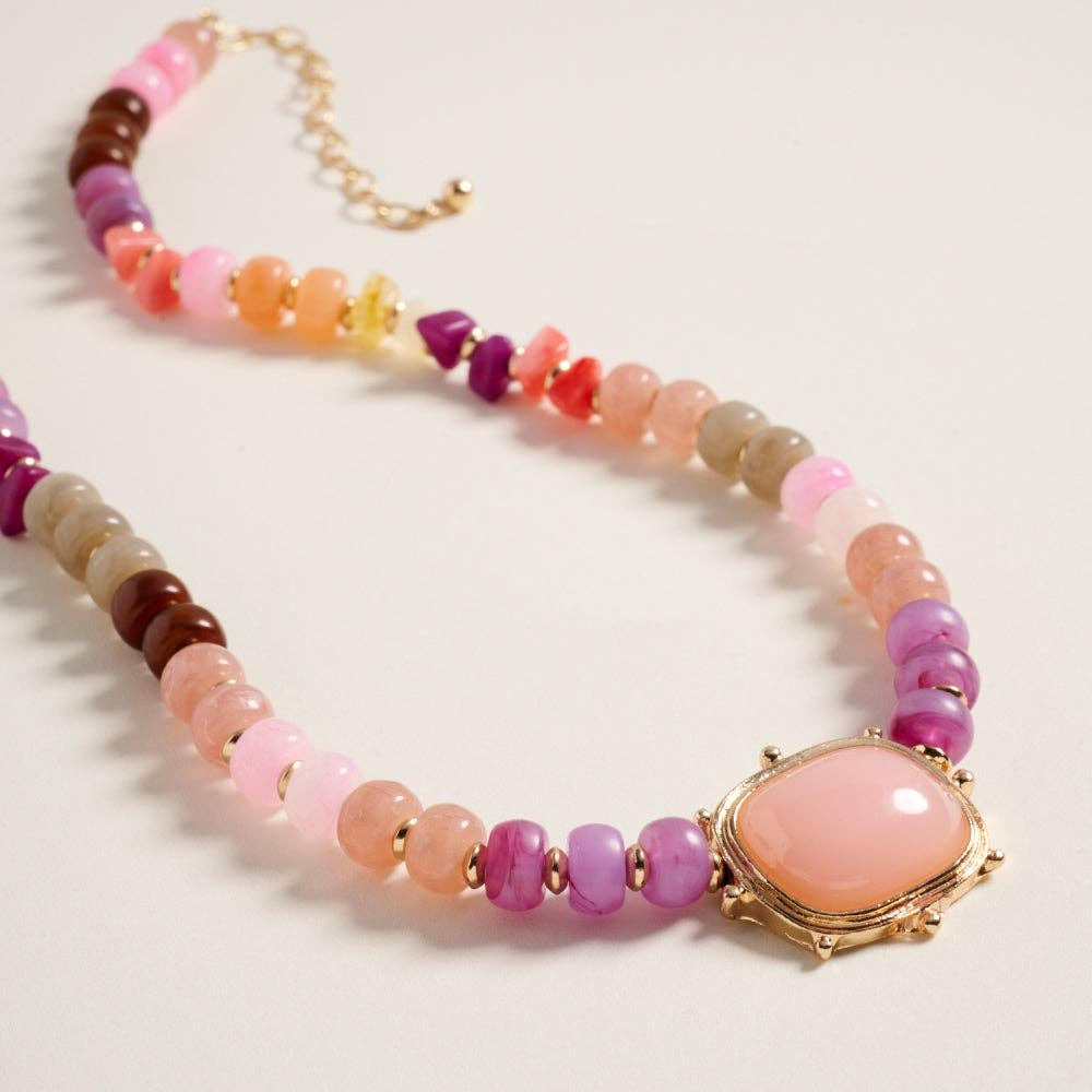 Marbled Ombre Beaded Necklace
