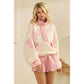 Pink Horizon Quilted Quarter Zip