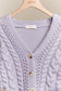 Lavender Cable Knit Cardigan