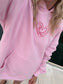 Ocean Heart Embroidered Oversized Hoodie
