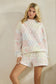 Floral Quilted mock neck Sweatshirt