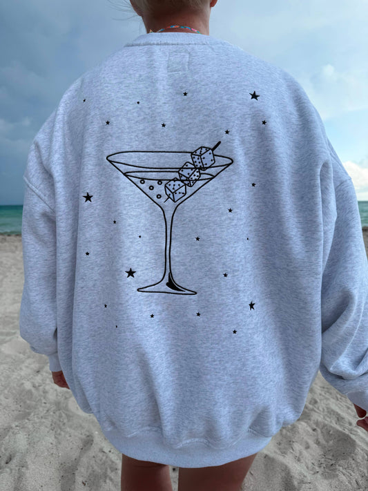 Martini Dice Embroider Sweatshirt