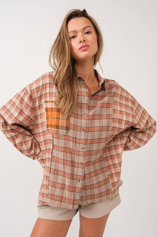 Orange Oversized Flannel