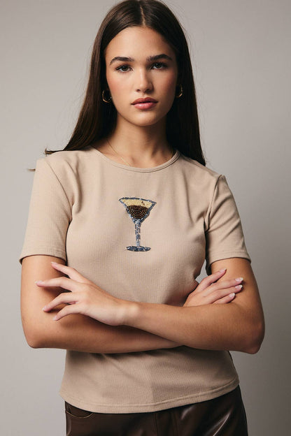 Martini Moment Ribbed Tee