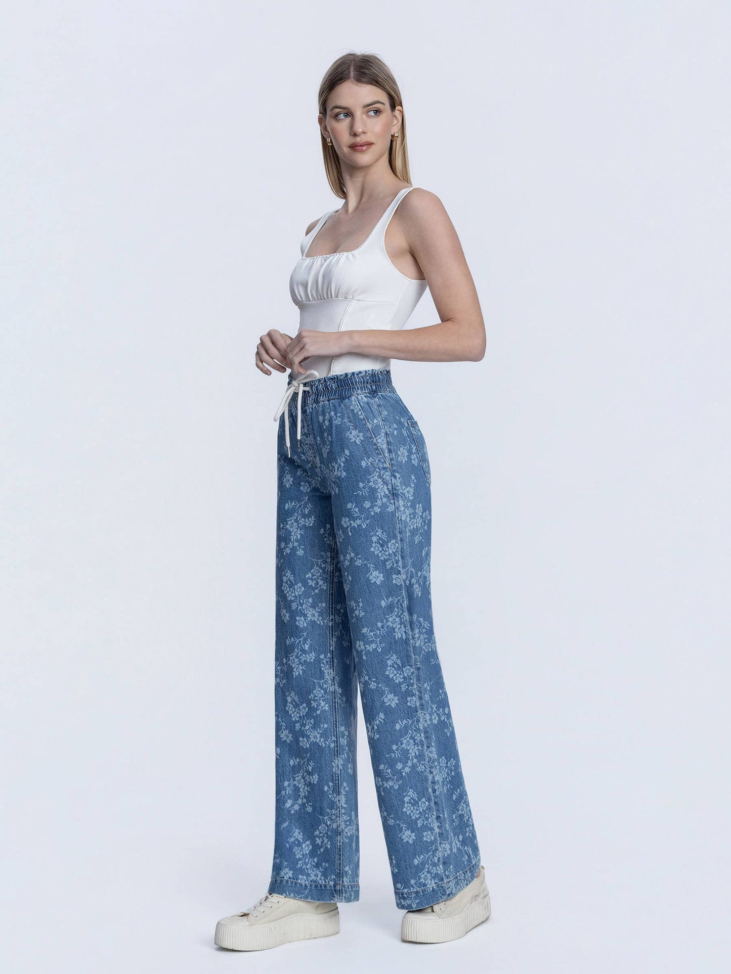 Floral Wide Leg Jeans