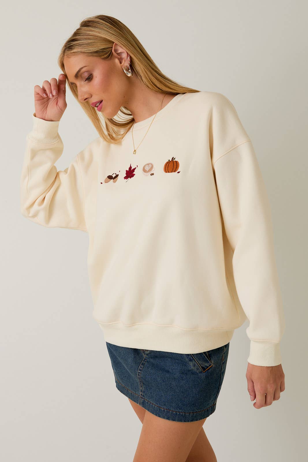 Fall Embroidery Sweatshirt