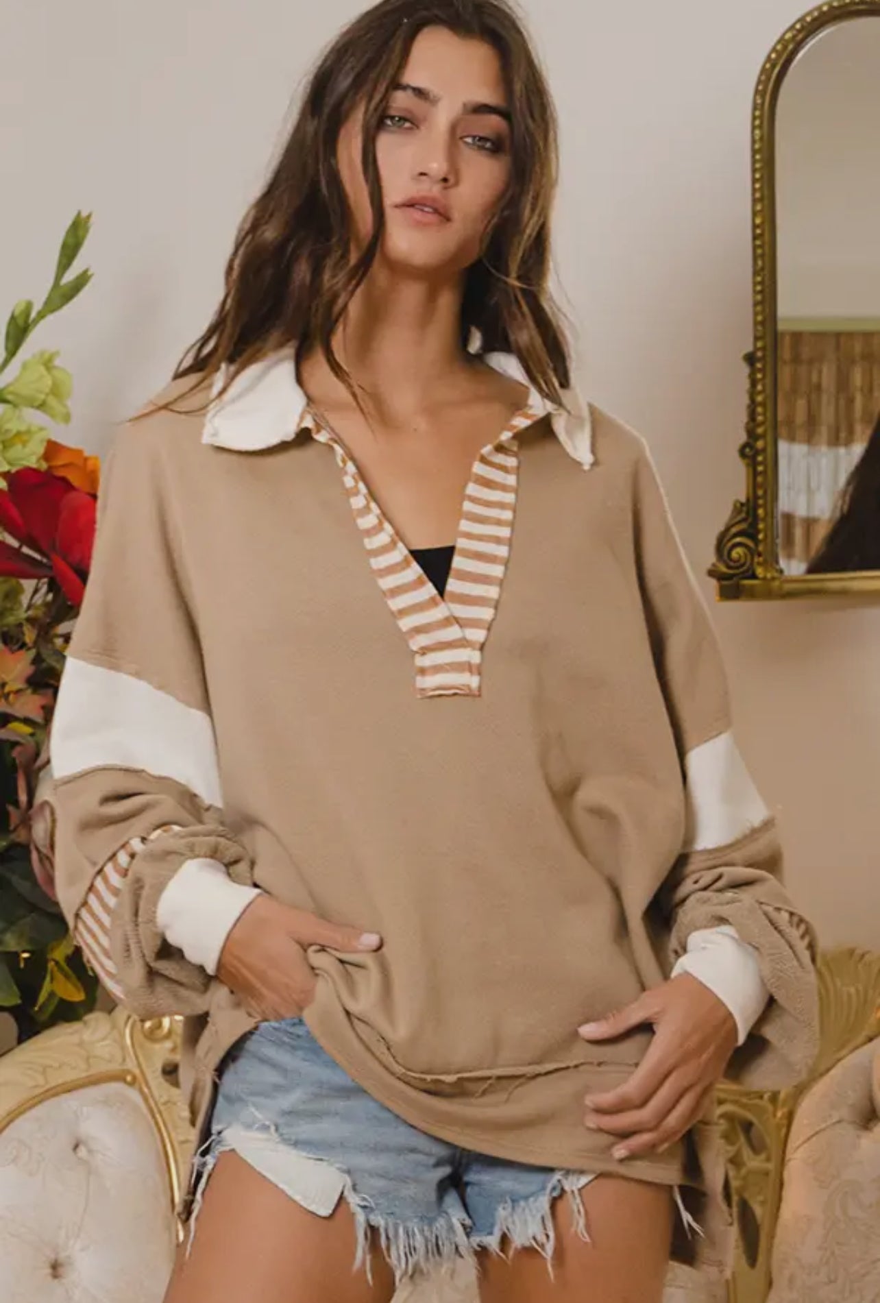 Santorini Sand French Terry Top