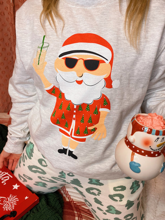 Santa Loves iced coffee sweatshirt